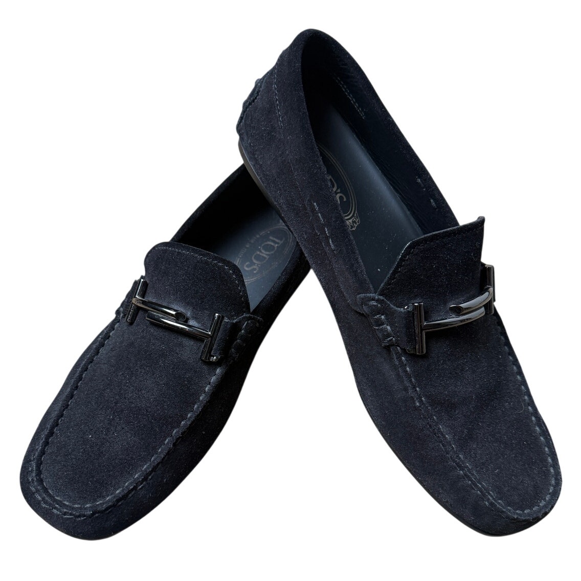 Authentic Tod's Black Suede Gommino Moccasin Loafers Men's Us 8/ It 41